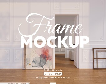 Square Frame Mockup, Wooden Square Mock Up, 5x5, 10x10
