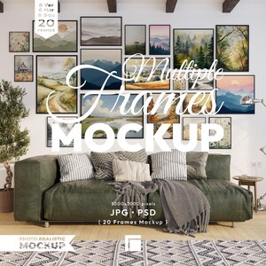20 Frames Mockup, Frame Mock Up Set, Multiple Black Frame Psd Template