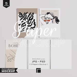 Vertical Paper Mockup: DIN A Ratio, Print Poster Template (JPG, PSD)