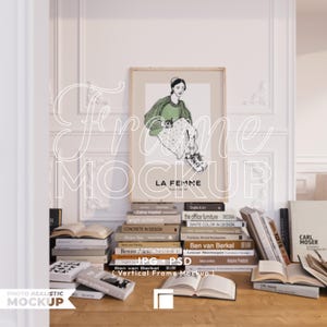 Vertical Frame Mockup, Print Poster Template, Vertical Mockup, Wooden Mockup Frame, Wood Mock Up, Digital Frame Mockup, Wood Floor
