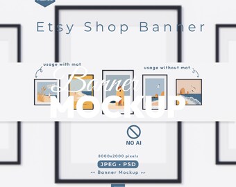 Etsy-Shop-Banner-Mockup: Shop-Bannerbild, Fotorahmen (Sofort-Download)
