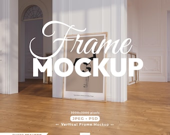 Vertikaler Rahmen Mockup, DIN A Ratio, Druck Poster Psd Vorlage, Holzrahmen