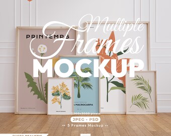 5 Frames Mockup, Frame Mock Up Set, Multiple Photo Frame