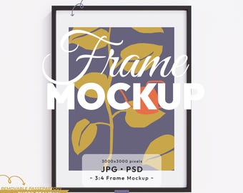 3:4 Frame Mockup, 3x4 Ratio Mockup, 3x4 Black Frame Template, 3x4 Poster Template, 3x4 Vertical Poster Frame, Vertical Frame Psd Template