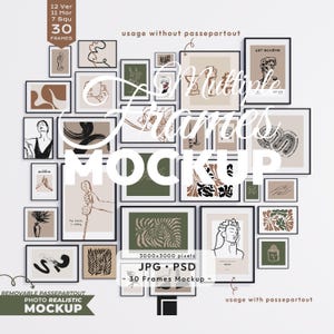 30 Frames Mockup, Frame Mock Up Set, Multiple Black Frame Psd Template