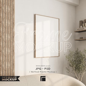 Vertical Frame Mockup, Print Poster Template, Vertical Mockup, Wooden Mockup Frame, Wood Mock Up, Digital Frame Mockup, Poster Template