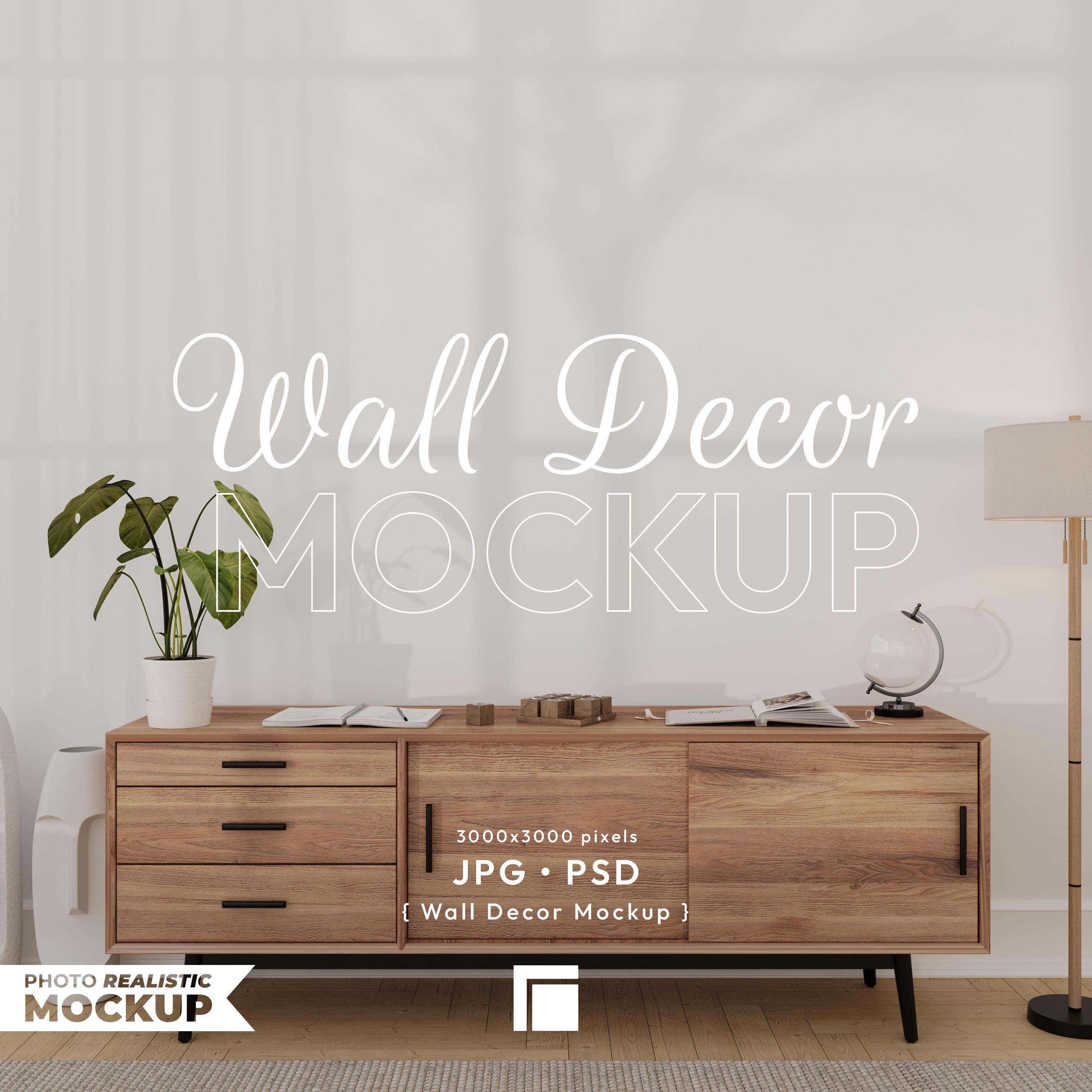Wall Decor Mockup: Minimalist Empty Wall (JPG, PSD)