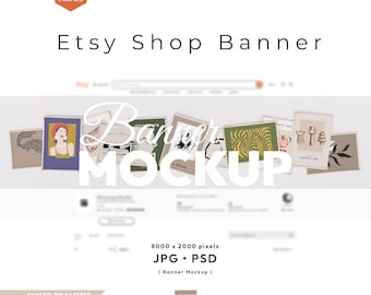 Etsy Shop Banner Mockup: Baner with Vertical & Horizontal Frames