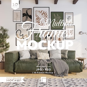 Vertical Black Frames Mockup Set: Gallery Wall Template (JPG, PSD Files)