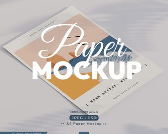 Paper Mockup, Minimalist Axonometric Paper, Calendar Psd Mock Up Template