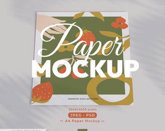 A4 Paper Mockup, Print Poster Psd Template, Vertical Paper Mock Up