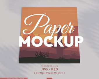 A4 Paper Mockup, Print Poster Psd Template, Vertical Paper Mock Up