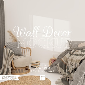 Wall Mockup, Blank Wall PSD, Empty Wall Mockup, Minimalist Mockup, Living Room Mockup, Empty Wall Mockup, Blank Wall Template