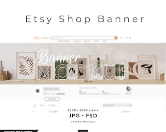 Etsy Shop Banner Mockup: Editable Cover Image (JPG, PSD)