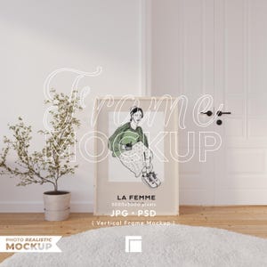 Minimalist Wood Frame Mockup: Vertical DIN Art Display (PSD & JPG Digital Files)