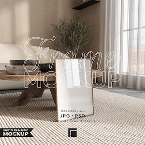 Vertical Frame Mockup, Minimal Frame Mock Up, Poster Template, Simple Interior Frames Mockup, PSD Photoshop Template Art Display