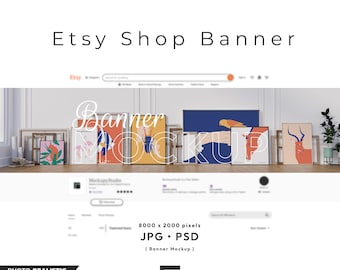 Etsy Shop Banner Mockup: Store Banner Image, Photo Frames (PSD Template)