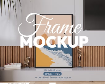 Vertical Frame Mockup, Poster Psd Template, Photo Frame Mock Up