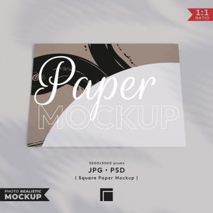 Mockup di carta quadrata, mockup ravvicinato, mockup di rapporto quadrato, mockup di cornice sdraiata, mockup di Photoshop PSD minimalista moderno, poster quadrato Psd