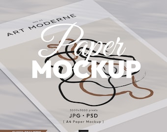 A4 Paper Mockup: Close Up Poster Template (Jpeg, Psd Files)
