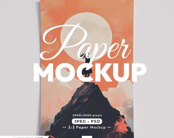 2:3 Paper Mockup, 2x3 Ratio Card Mock Up, Vertical Poster Psd Template, 4x6