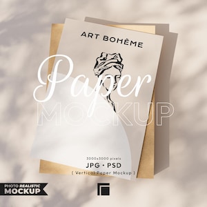 Maqueta de papel de primer plano, maqueta de papel A4, maqueta de papel con relación DIN A, plantilla de póster, maqueta de ilustración, maqueta editable en formato Psd