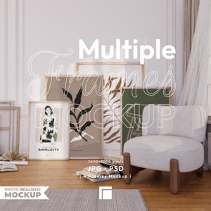 Vertical Frame Mockup Set: Styled Wood Frames (JPG, PSD, PDF)