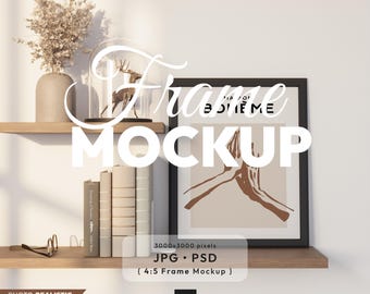 4:5 Frame Mockup, 4x5 Ratio Mockup, Minimalistic Black Frame Mockup, Poster Mockup 4x5 Vertical Frame, Vertical Poster Frame, 8x10, 12x15
