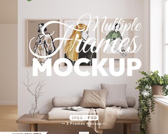 3 Frames Mockup, Frame Mock Up Set, Multiple Photo Frame
