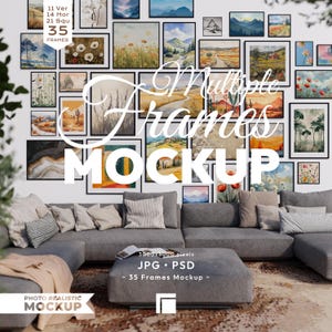 30+ Frames Mockup: Gallery Wall Art Bundle, Print Poster Psd Template with Smart Objects