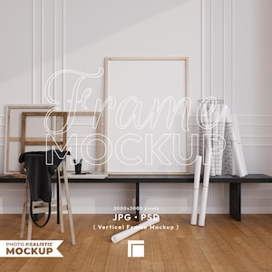Vertical Frame Mockup, Print Poster Template, Vertical Mockup, Wooden Mockup Frame, Wood Mock Up, Digital Frame Mockup, Wood Floor