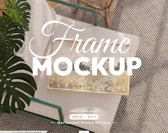 Horizontal Frame Mockup, Landscape Poster Psd Template, Wood Frame