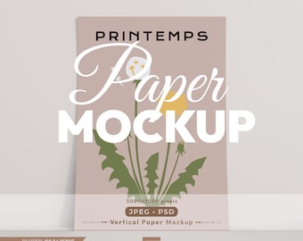 A4 Paper Mockup, Prints Paper Mock Up, Lying Poster Psd Template