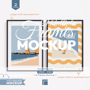 2 Frames Mockup, Frame Mock Up Set, mehrere Black Frame Psd Vorlage