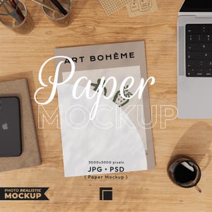 A4 Paper Mockup: Vertical Poster Template (JPG, PSD)