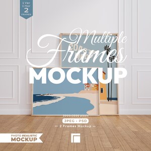 Holzrahmen-Mockup-Set: DIN A Vertikal- und Horizontal-Poster-Set (JPEG-, PSD-Dateien)