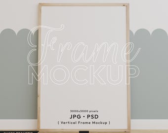 Vertical Frame Mockup: Modern Nursery Interior (JPG, PSD)