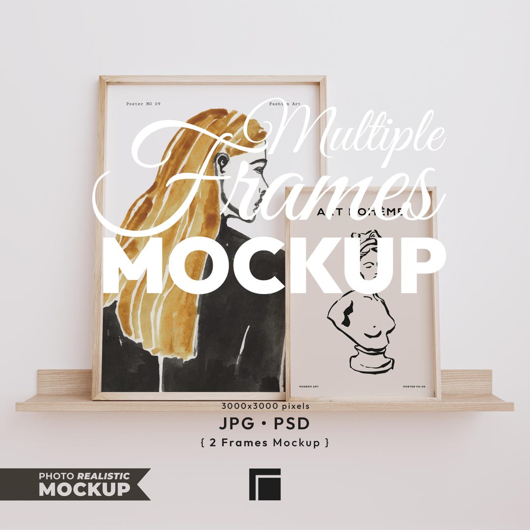Double Frame Web Design 2 Frames Mockup, Double Frames Psd Template, Multiple Wooden Frame - Etsy