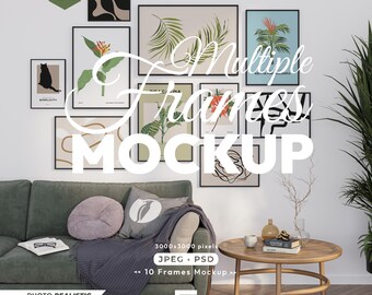Black Frame Mock Up Set, 10 Frames Mockup, Multiple Frame Psd Template