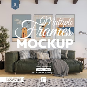 Frame Mock Up Set, 3 Frames Mockup, Multiple Black Frame Psd Template