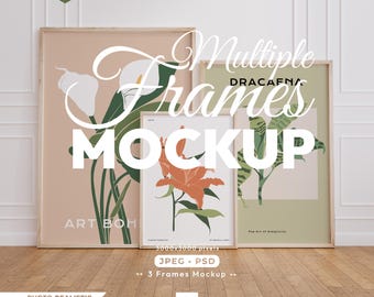 3 Frames Mockup, Frame Mock Up Set, Multiple Photo Frame