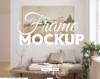 Horizontal Frame Mockup, Landscape Poster Psd Template
