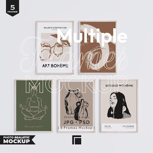 5 Frames Mockup, Frame Mockup PSD, Wall Frame Mockup, Modern Digital Mockup, Interior Mockup, Styled Mockup, Print Mockup, Frame Mock Ups