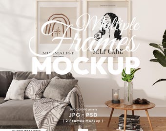 2 mockup di cornici verticali, set di mockup di cornici, modello PSD di cornici multiple in legno