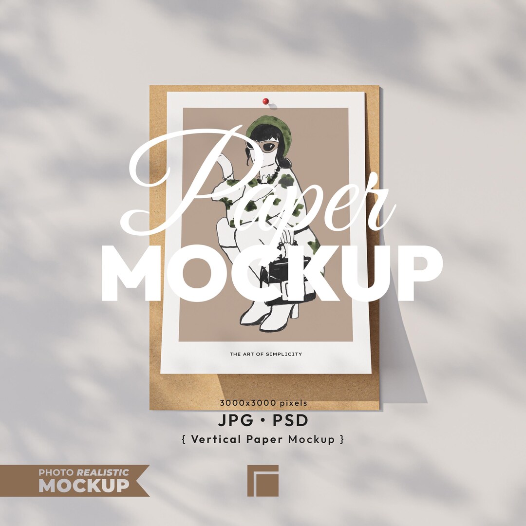 Print Poster Paper Mockup A4 Blank Paper Psd Template Etsy