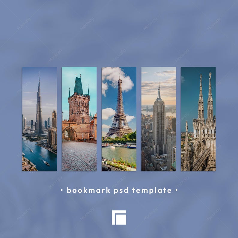 5 Bookmarks Mockup, Printable Bookmark Mock Up, Psd Template Smart ...