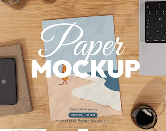 A4 Paper Mockup, Print Poster Psd Template, Vertical Paper Mock Up