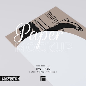 Nahaufnahme Mockup, Papier Mockup, Papiervorlage für Illustrationen, Liegerahmen Mockup, bearbeitbares Papier Mockup, A4 Papier Mock Up