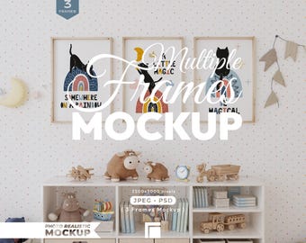 Nursery, 3 Frames Mockup, Frame Mock Up Set, Multiple Photo Frame