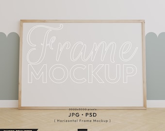 Nursery Horizontal Frame Mockup: Modern Kids Room (JPG, PSD)